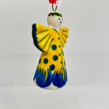 Christmas Market Angel Ornament - Yellow Dot