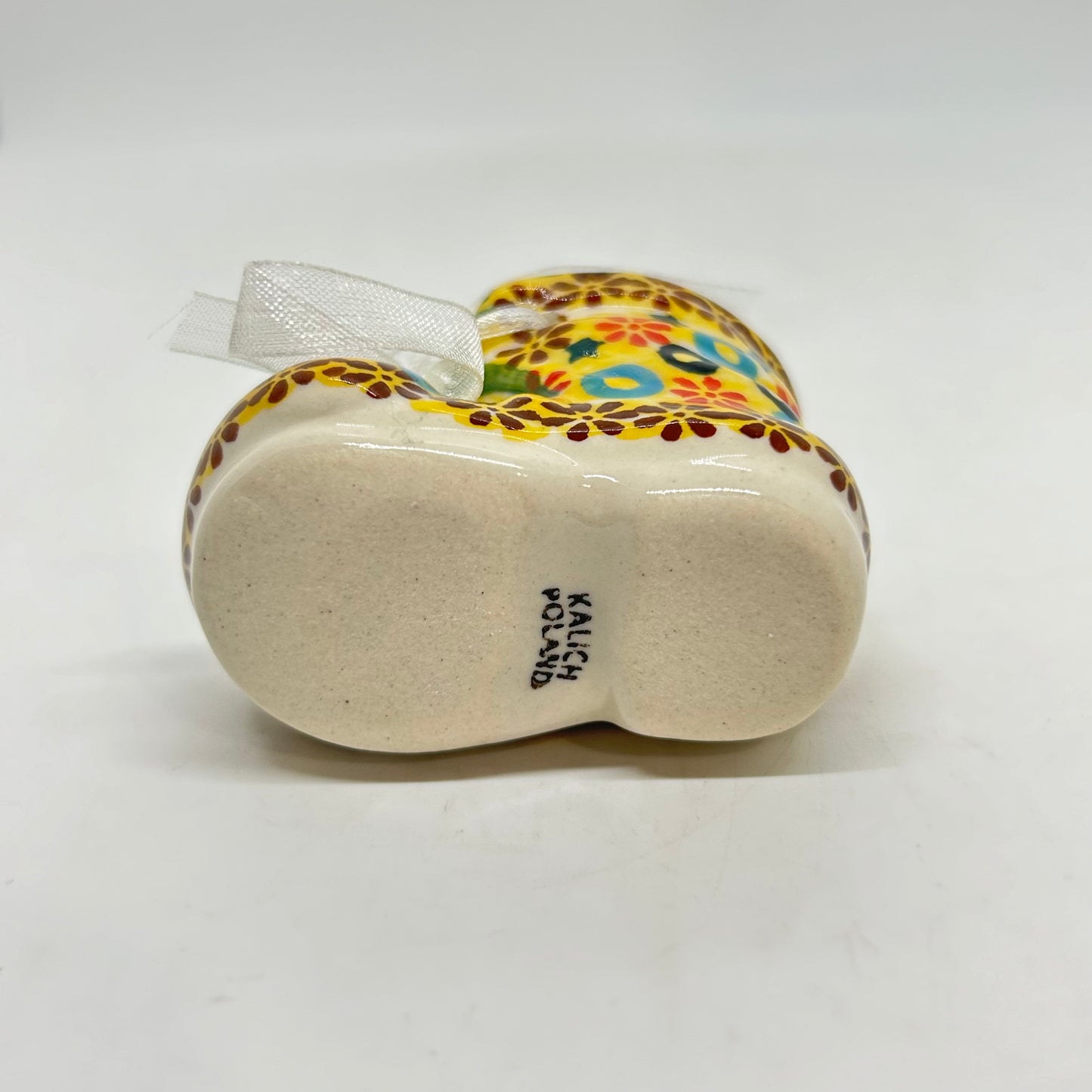 Christmas Boot Ornament - Yellow Dots