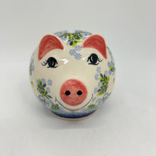 Load image into Gallery viewer, Piggy Bank - Blue Open Flowers