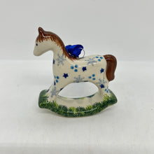 Load image into Gallery viewer, Rocking Horse Ornament - Gray Snowflakes