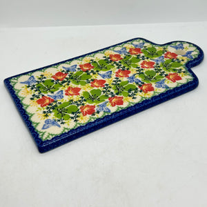 Rectangular Cheese/Cutting Board - Green Floral with Butterfly - A1