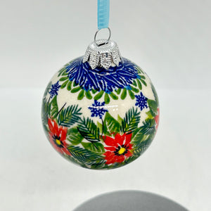 2.5" Kalich Round Ornament - Poinsetta