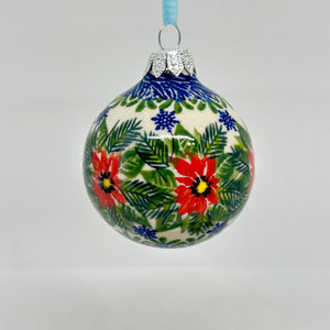 2.5" Kalich Round Ornament - Poinsetta