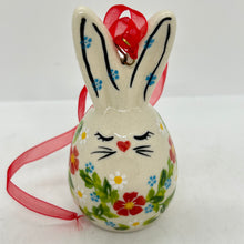 Load image into Gallery viewer, Egg Bunny Tree Ornament - Red Daisy