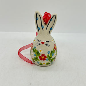 Egg Bunny Tree Ornament - Red Daisy