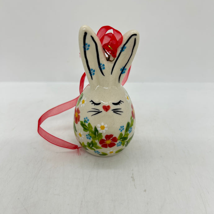 Egg Bunny Tree Ornament - Red Daisy