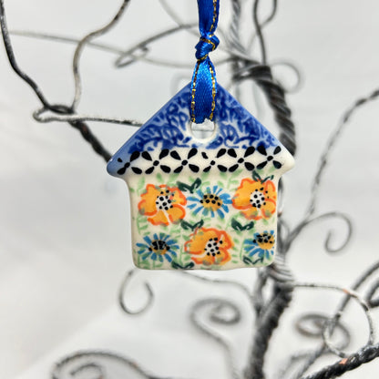Flat Christmas House Ornament U-E2