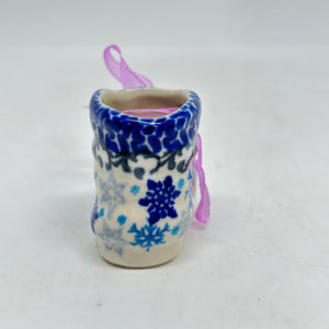 Christmas Boot Ornament - Blue Snowflakes