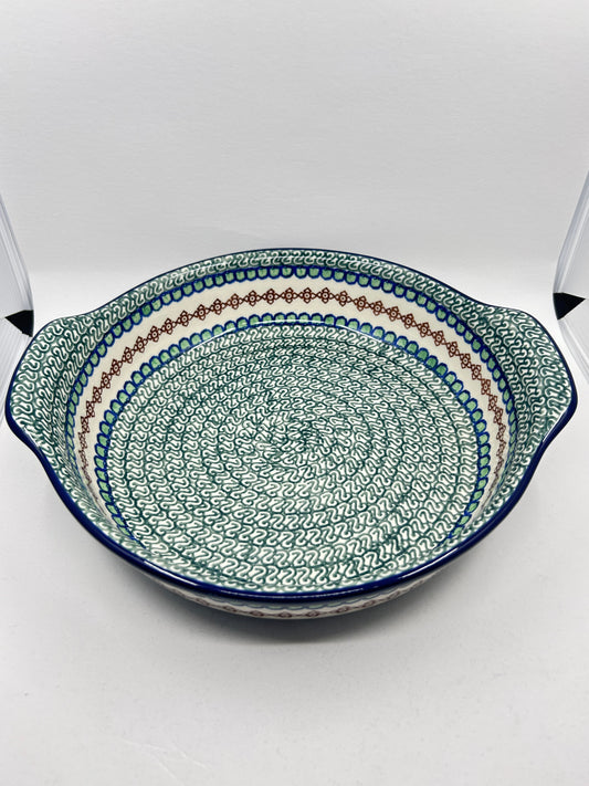 417 ~ Baker ~ Round w/ Handles ~ 10" - 020AX - T1!