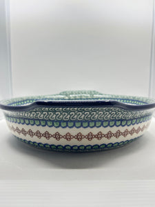 417 ~ Baker ~ Round w/ Handles ~ 10" - 020AX - T1!