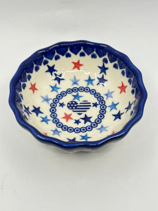 Scalloped Bowl - Patriotic Love - U