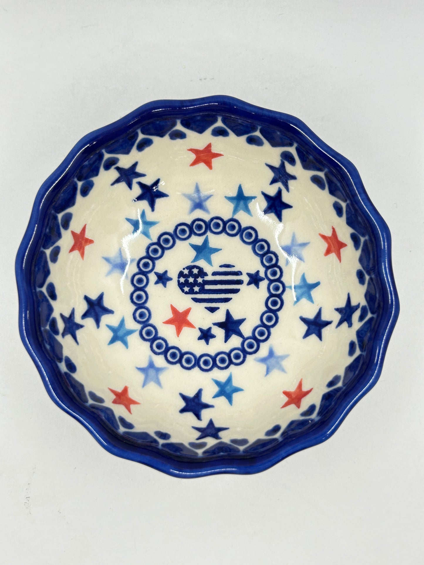 Scalloped Bowl - Patriotic Love - U