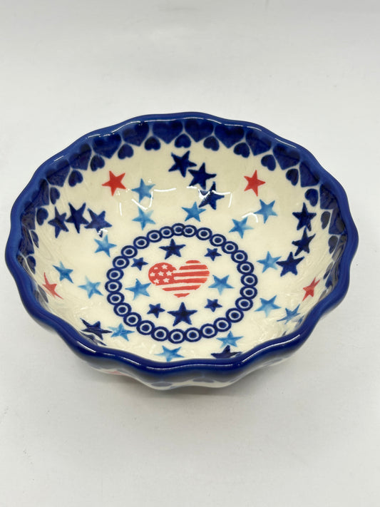 Scalloped Bowl - Patriotic Love - U