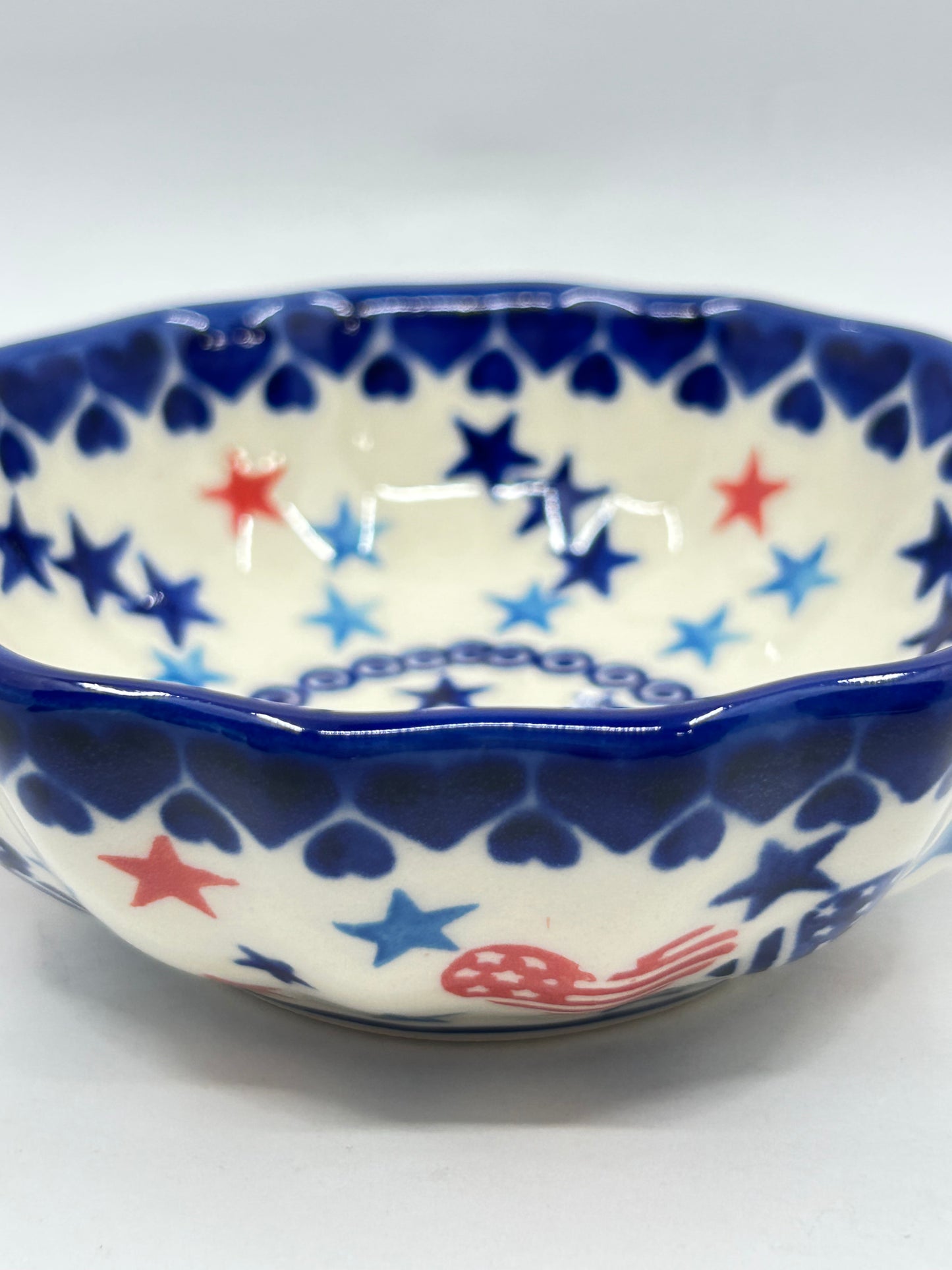 Scalloped Bowl - Patriotic Love - U
