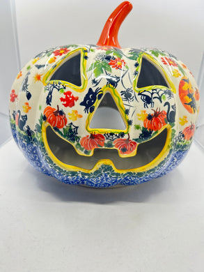 Large Pumpkin - Kitty and Spiders - A1*