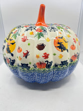 Load image into Gallery viewer, Large Pumpkin - Kitty and Spiders - A1*