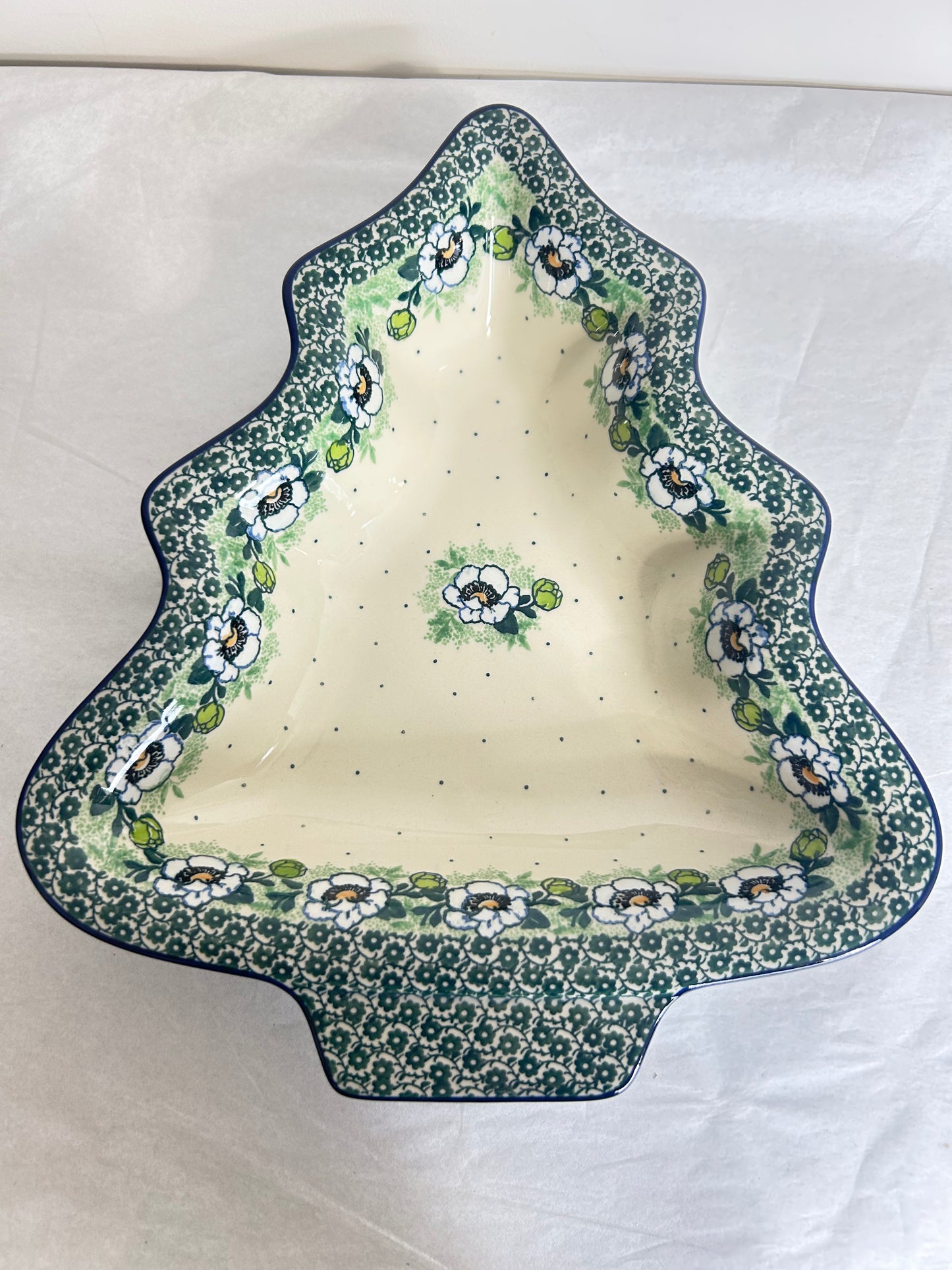 A52 Tree Bowl  ~ 12" ~ Green Tree - T3*