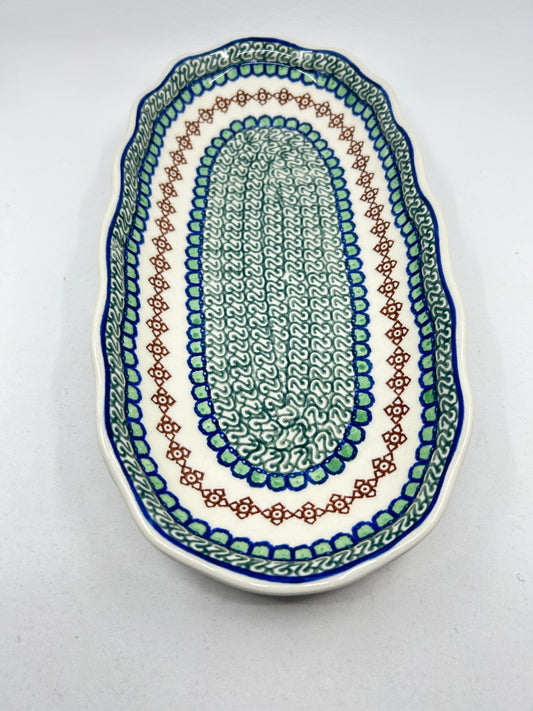 Tray ~ Scalloped Oval ~ 6.25 x 12.5 inch ~ 0020A - T1!