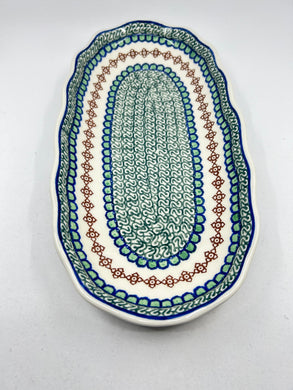 Tray ~ Scalloped Oval ~ 6.25 x 12.5 inch ~ 0020A - T1!