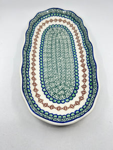 Tray ~ Scalloped Oval ~ 6.25 x 12.5 inch ~ 0020A - T1!