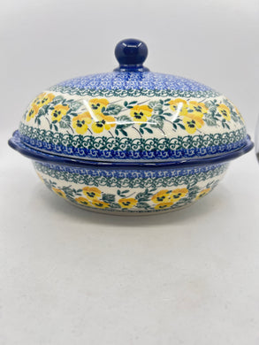 Baker ~ Wavy Edge Oval with Lid ~ 9.5 inch ~ 3299X ~ T4!