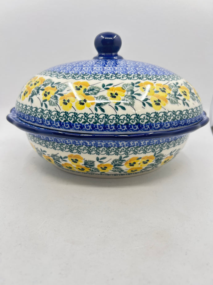 Baker ~ Wavy Edge Oval with Lid ~ 9.5 inch ~ 3299X ~ T4!