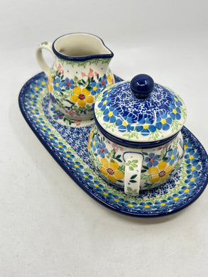 Cream (6 oz) & Sugar (7oz) w/Plate ~ U5166 - U3!
