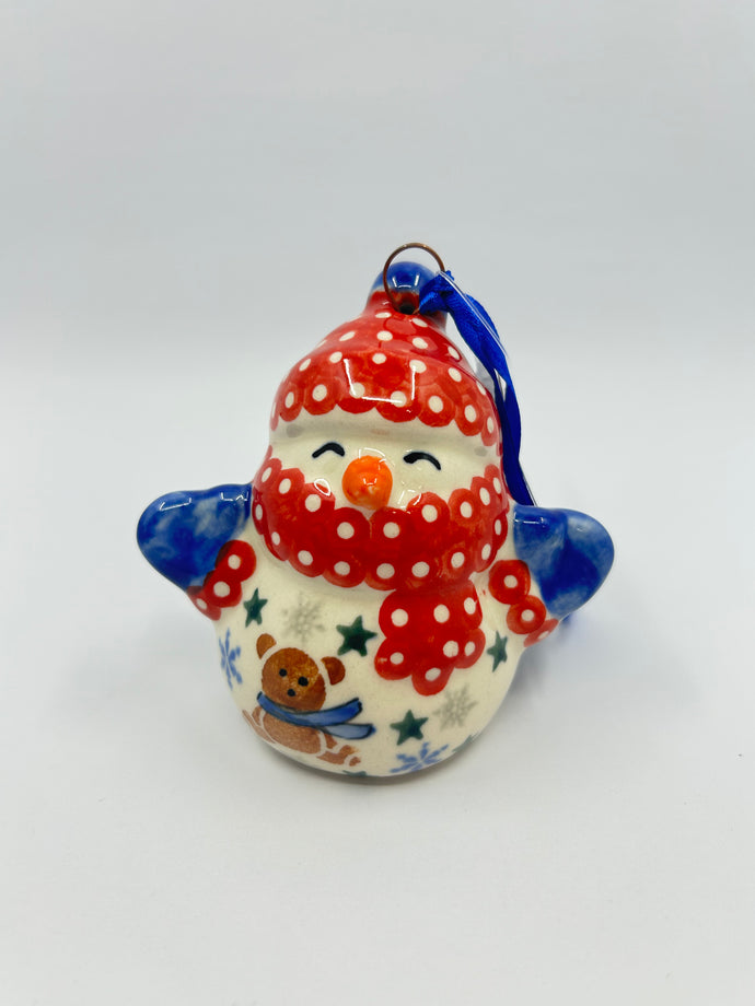 Snowman with Mittens Ornament - Red Hat - UXX1*
