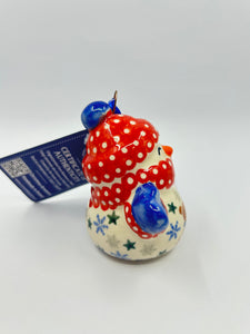 Snowman with Mittens Ornament - Red Hat - UXX1*