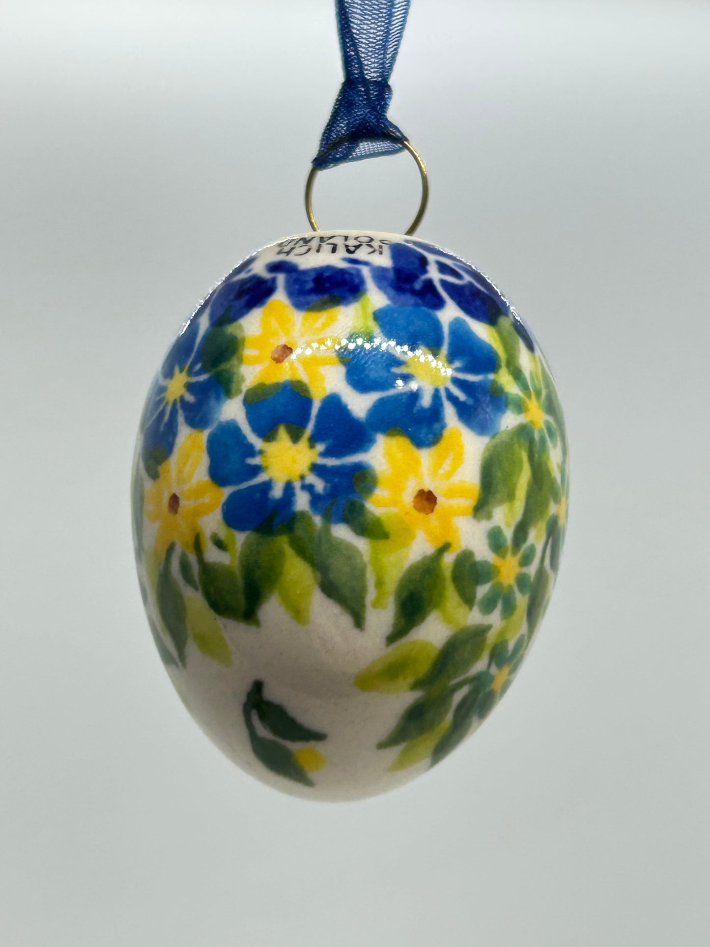 Yellow Floral Hanging Egg - U1