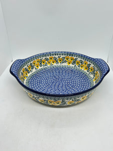 417 ~ Baker ~ Round w/ Handles ~ 10" - 3299X - T4!