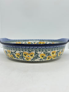 417 ~ Baker ~ Round w/ Handles ~ 10" - 3299X - T4!