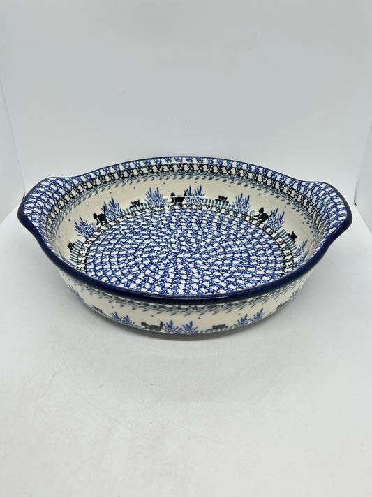 417 ~ Baker ~ Round w/ Handles ~ 10" - 2827X - T4!