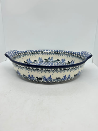 417 ~ Baker ~ Round w/ Handles ~ 10" - 2827X - T4!