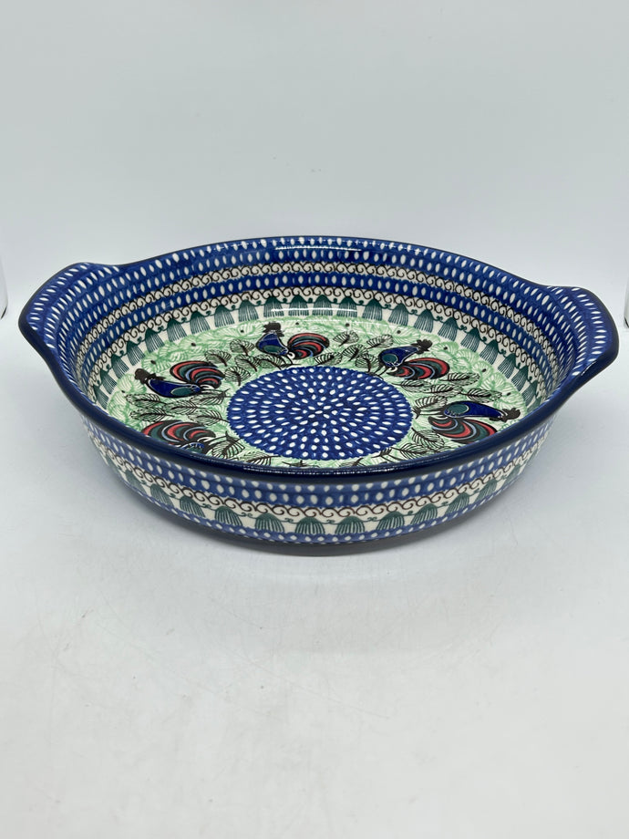 417 ~ Baker ~ Round w/ Handles ~ 10