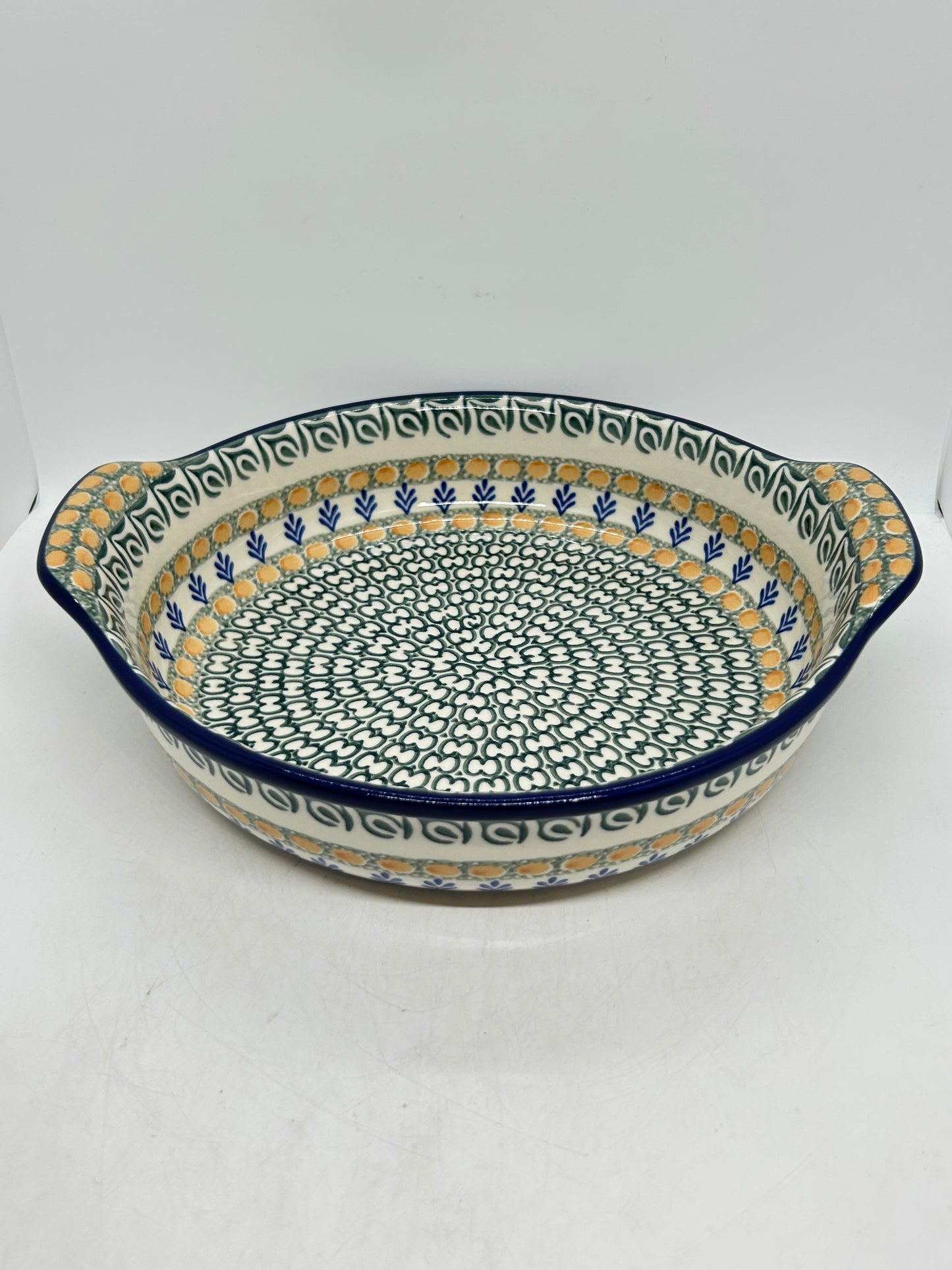 417 ~ Baker ~ Round w/ Handles ~ 10" - 0015X - T1!