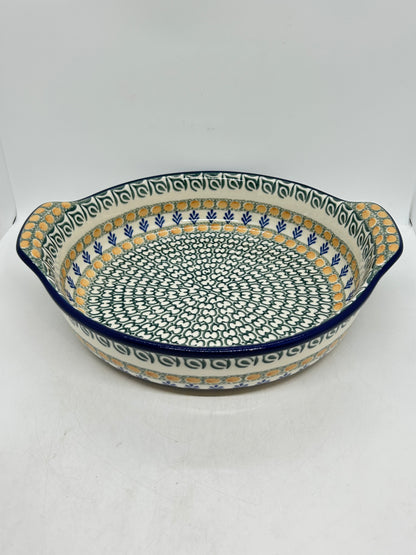 417 ~ Baker ~ Round w/ Handles ~ 10" - 0015X - T1!