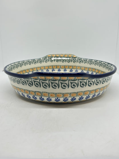417 ~ Baker ~ Round w/ Handles ~ 10" - 0015X - T1!
