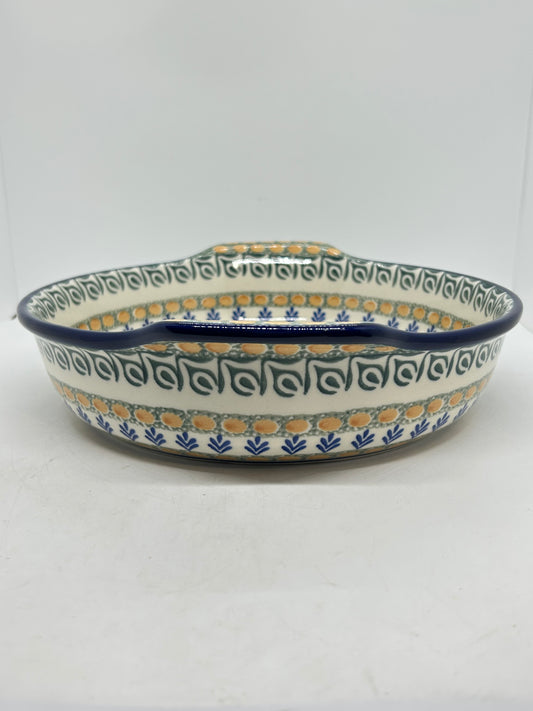 417 ~ Baker ~ Round w/ Handles ~ 10" - 0015X - T1!
