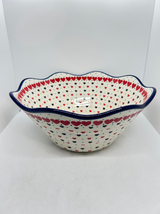 693 ~ Bowl ~ Wavy Edge ~ Large ~ 12" ~ 2108X ~ T1!