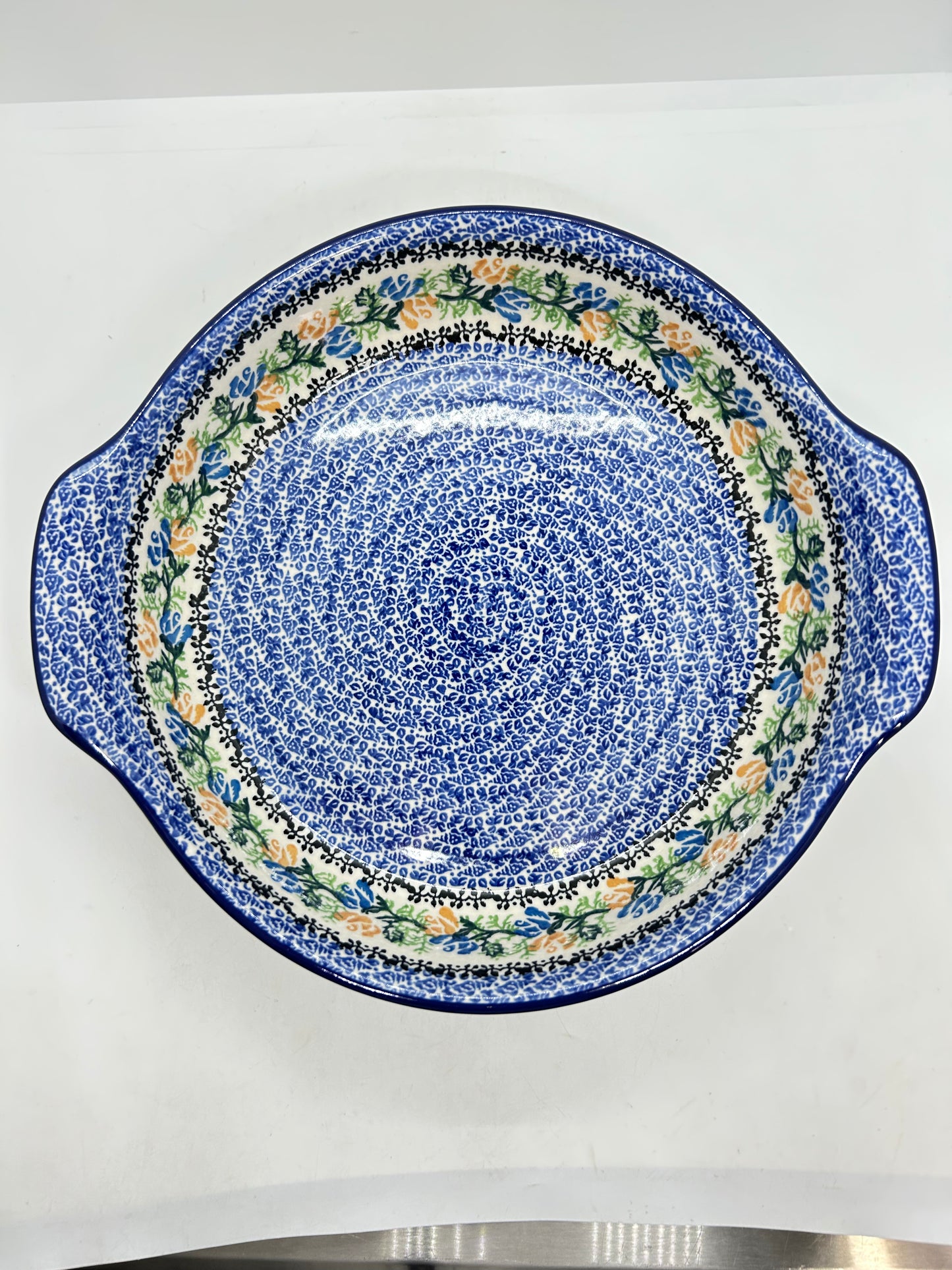 417 ~ Baker ~ Round w/ Handles ~ 10" - 1736X - T4!