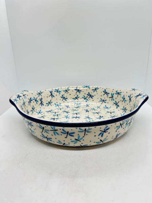 417 ~ Baker ~ Round w/ Handles ~ 10" - 2536X - T4!