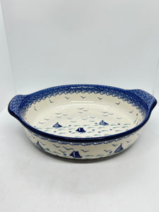 417 ~ Baker ~ Round w/ Handles ~ 10" - 2987X - T3!