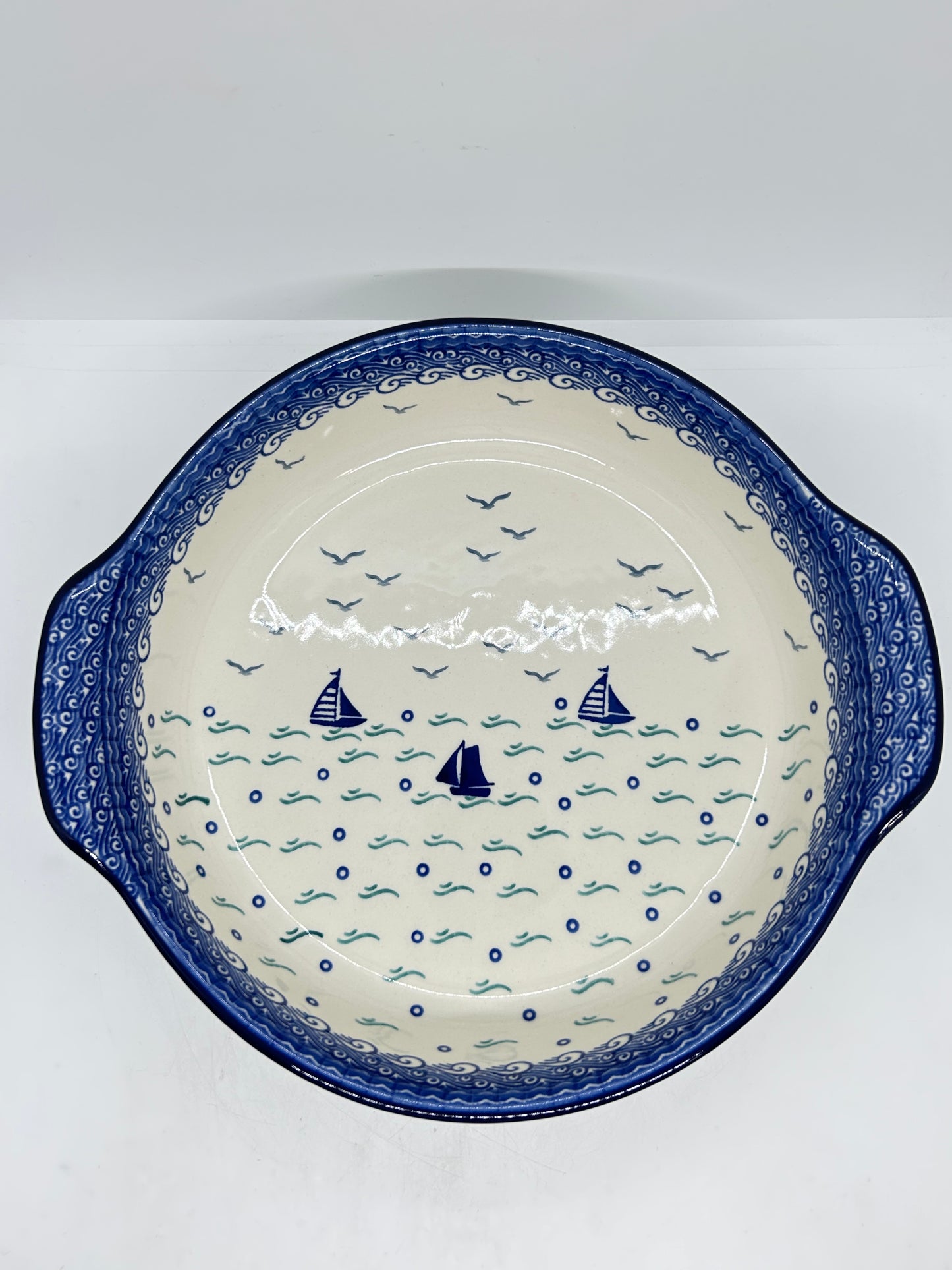 417 ~ Baker ~ Round w/ Handles ~ 10" - 2987X - T3!