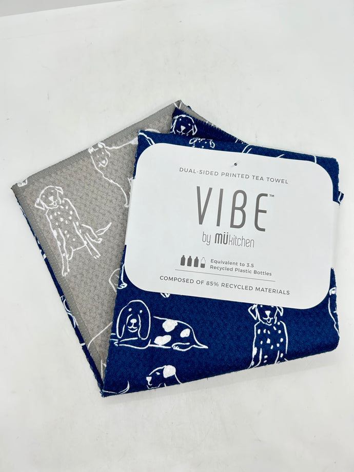 Dogs Recycled Dual-Sided Tea Towel