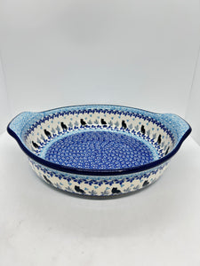 417 ~ Baker ~ Round w/ Handles ~ 10" - 2855X - T4!