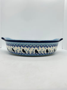 417 ~ Baker ~ Round w/ Handles ~ 10" - 2855X - T4!