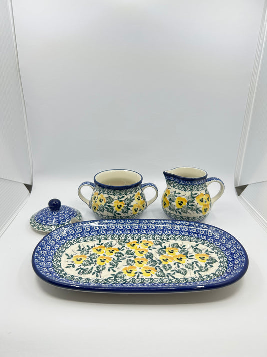 Cream (6 oz) & Sugar (7oz) w/Plate ~ 3299X ~ T4!