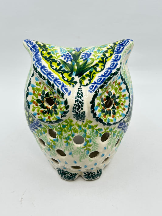 Owl Candle Holder -Shades of Green - U#2