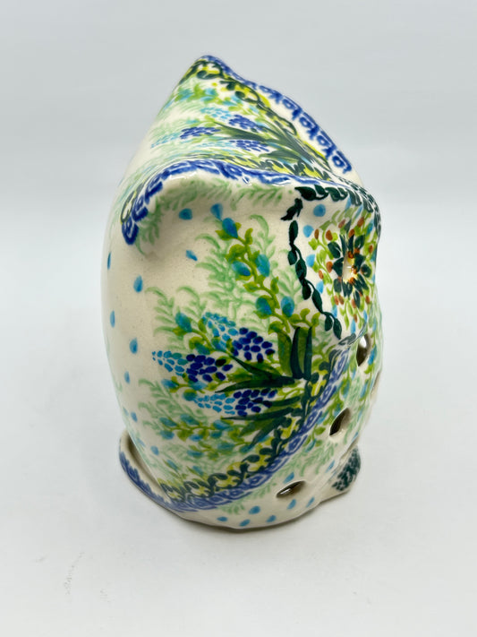 Owl Candle Holder -Shades of Green - U#2
